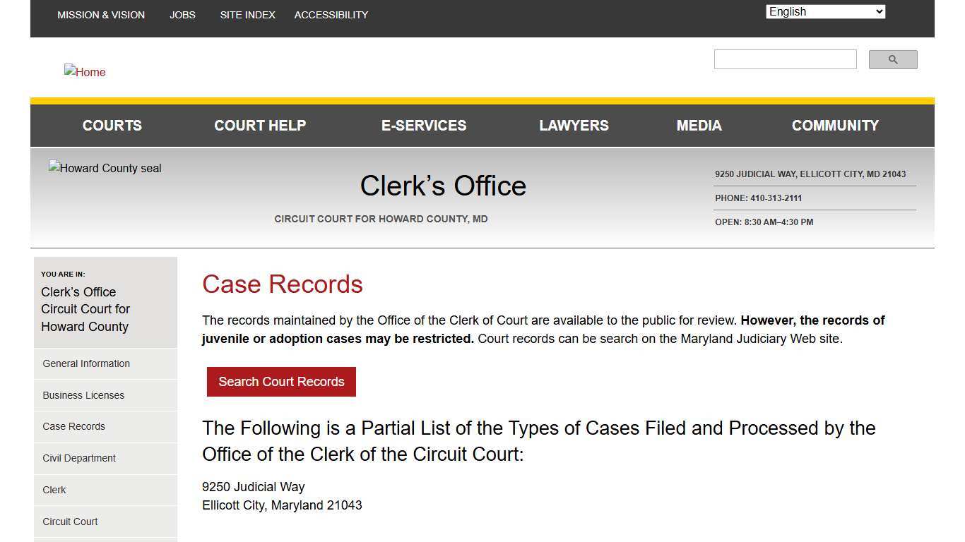 Case Records Maryland Courts